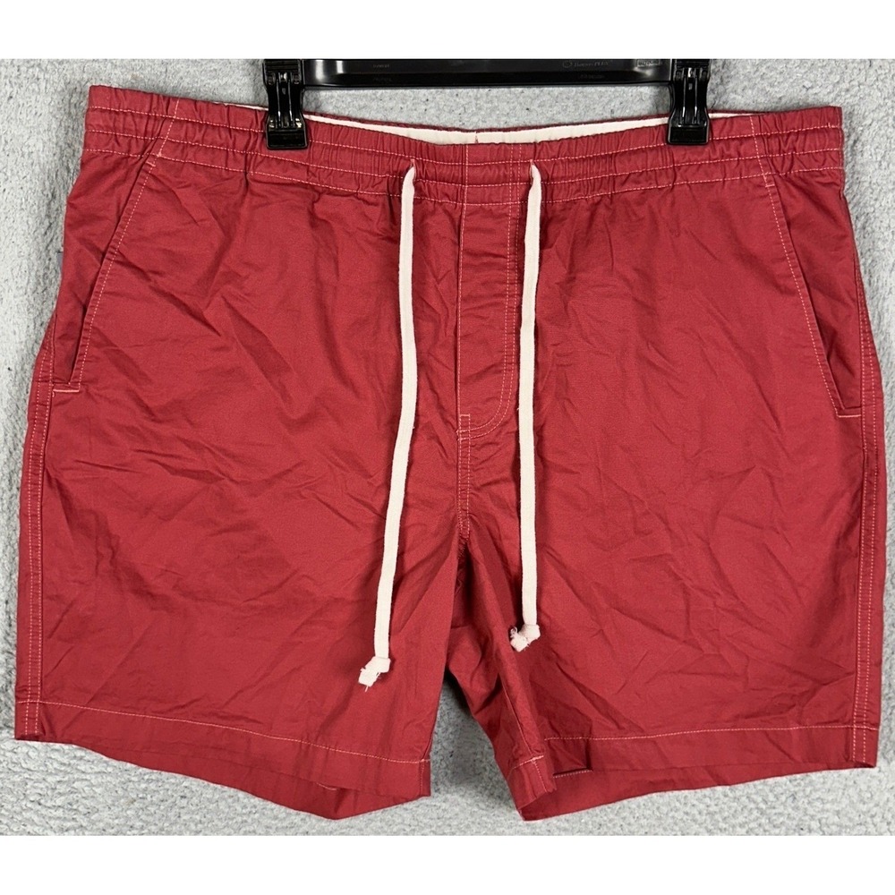 NEW Chaps Shorts Mens XL Red Casual Pull On Stretch Waist Drawstring Pockets